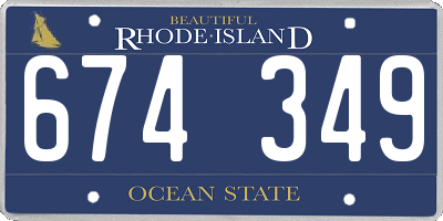 RI license plate 674349