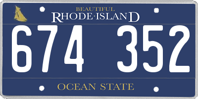 RI license plate 674352