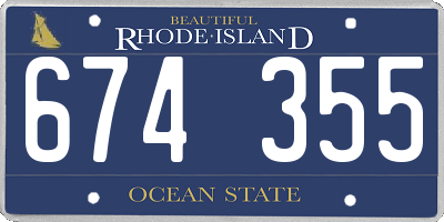 RI license plate 674355
