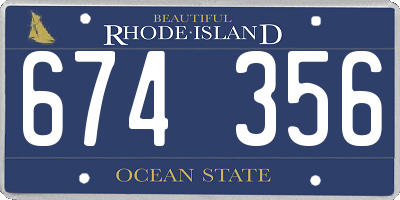 RI license plate 674356