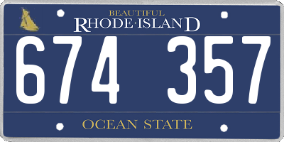 RI license plate 674357