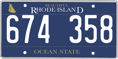 RI license plate 674358