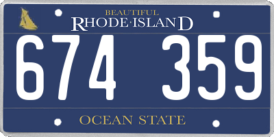 RI license plate 674359
