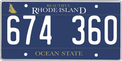 RI license plate 674360