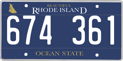 RI license plate 674361