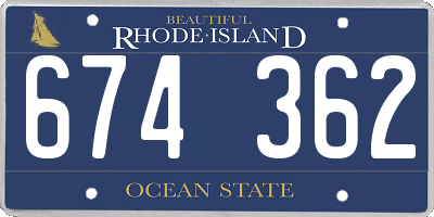 RI license plate 674362