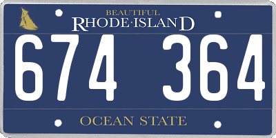 RI license plate 674364