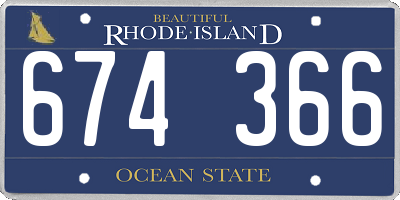 RI license plate 674366