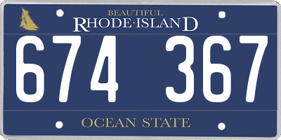 RI license plate 674367