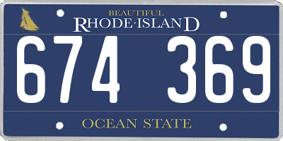 RI license plate 674369
