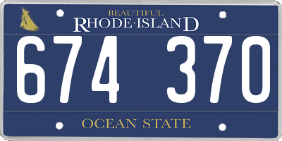 RI license plate 674370