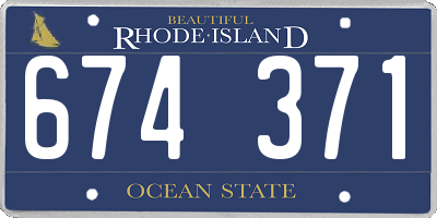 RI license plate 674371