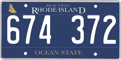 RI license plate 674372