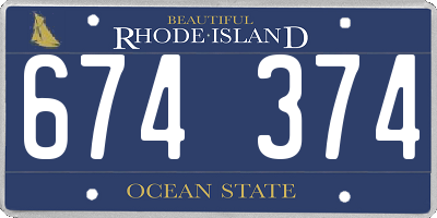 RI license plate 674374