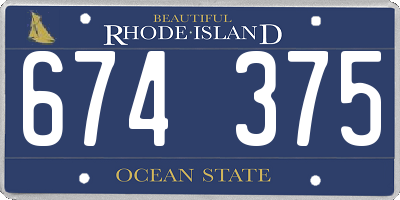 RI license plate 674375