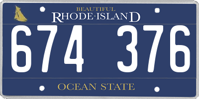 RI license plate 674376