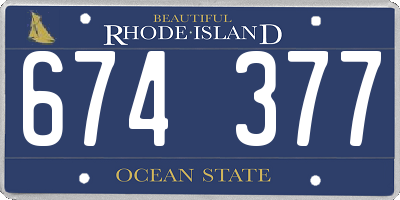 RI license plate 674377