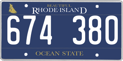 RI license plate 674380