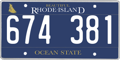 RI license plate 674381