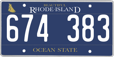 RI license plate 674383