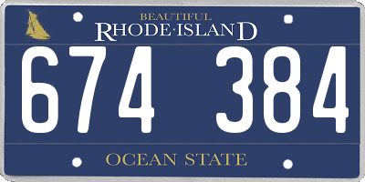 RI license plate 674384