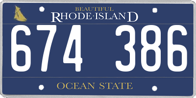 RI license plate 674386