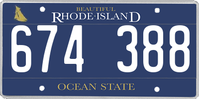 RI license plate 674388