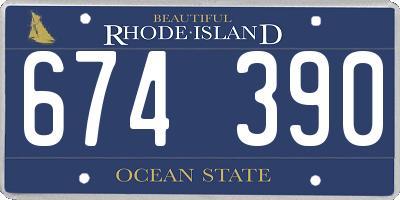 RI license plate 674390