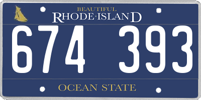 RI license plate 674393