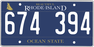 RI license plate 674394