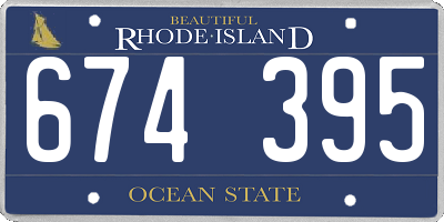RI license plate 674395