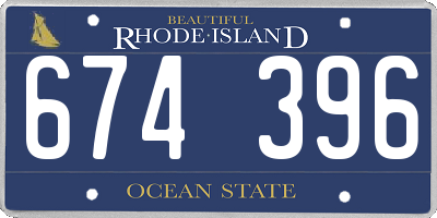 RI license plate 674396