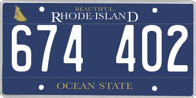 RI license plate 674402
