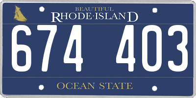 RI license plate 674403