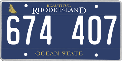 RI license plate 674407