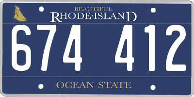 RI license plate 674412