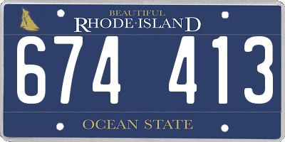 RI license plate 674413