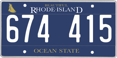RI license plate 674415