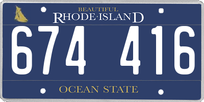RI license plate 674416