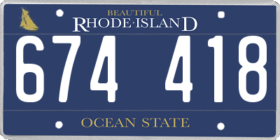 RI license plate 674418