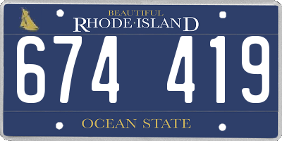 RI license plate 674419