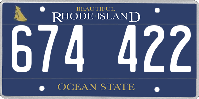 RI license plate 674422