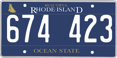 RI license plate 674423