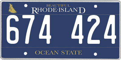 RI license plate 674424
