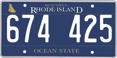 RI license plate 674425