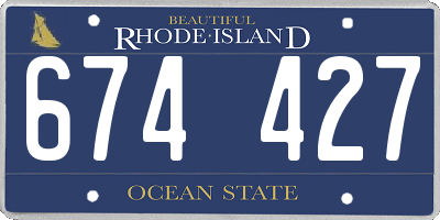 RI license plate 674427