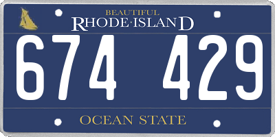 RI license plate 674429