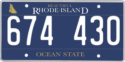 RI license plate 674430