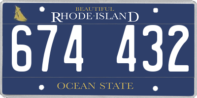 RI license plate 674432