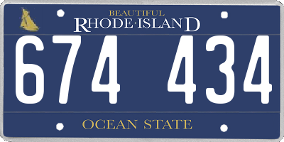 RI license plate 674434
